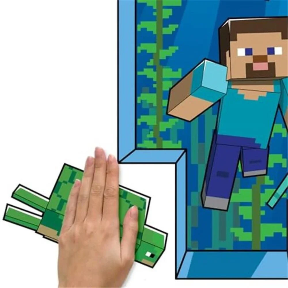 Minecraft Giant Wall Decal Peel and Stick Removable Kids Bedroom Decor Stickers